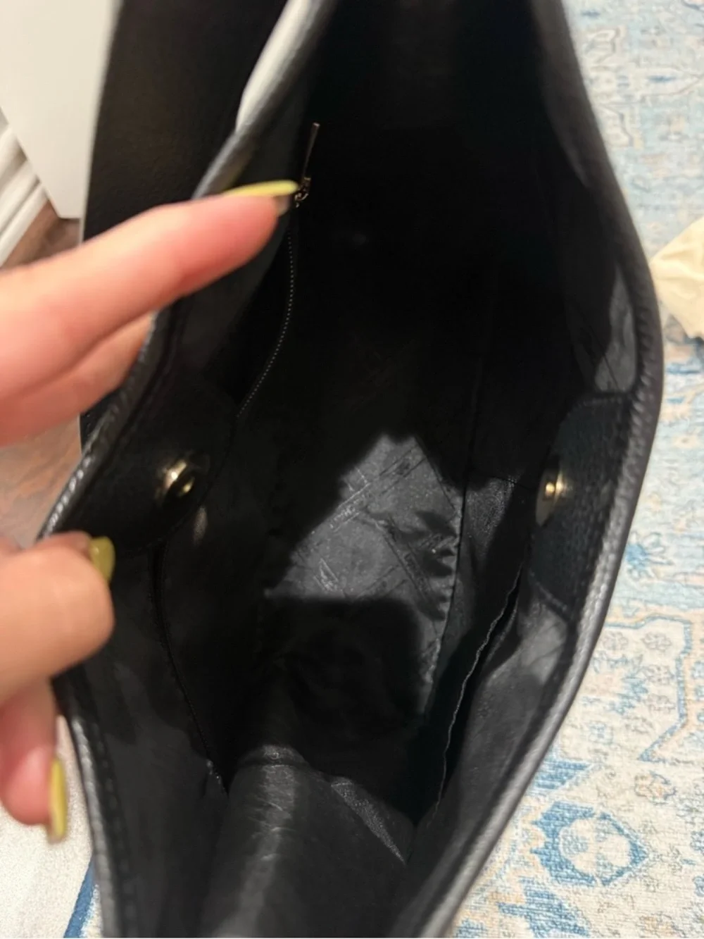 Longchamp Black Pebbled Leather Shoulder Bag